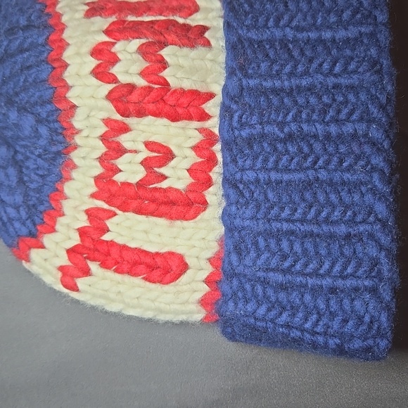 Tuckernuck Sh*t That I Knit Navy Team USA Chunky Knit Peru Wool Beanie Unisex - Picture 6 of 9